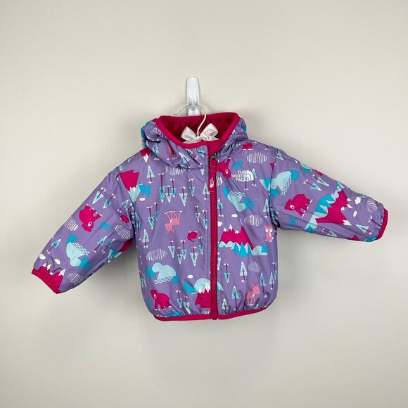 The North Face Girls Reversible Perrito Jacket 3-6 Months - Picture 1 of 13